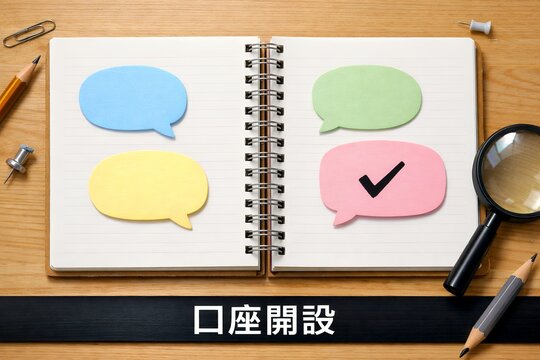 口座開設に関するアイデアを議論し決定するビジネスシーン