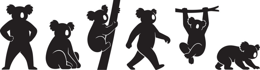 A set of koalas. Hand drawn vector illustration © Михаил Н