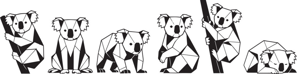 A set of koalas. Hand drawn vector illustration © Михаил Н