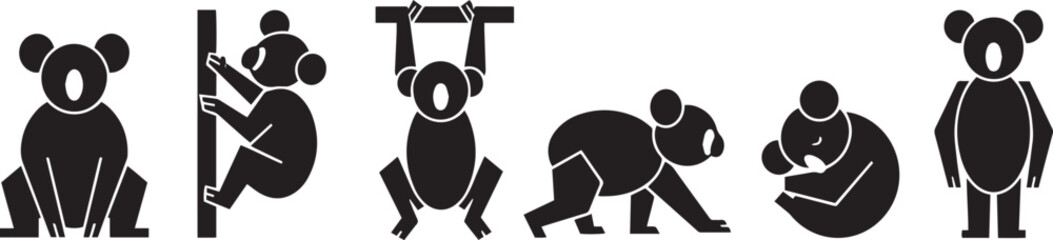 A set of koalas. Hand drawn vector illustration © Михаил Н