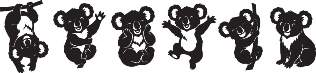 A set of koalas. Hand drawn vector illustration © Михаил Н