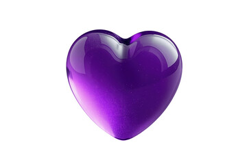 Fototapeta premium Glossy purple heart with bright reflective highlight