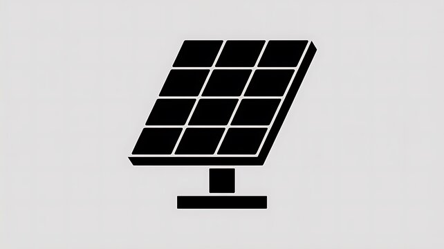 Black solar panel flat icon design