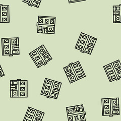 Fototapeta premium cityscape bank building vector line seamless pattern cityscape bank building sign illustration