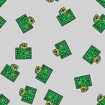 circuit diagnostics vector seamless pattern circuit diagnostics sign illustration
