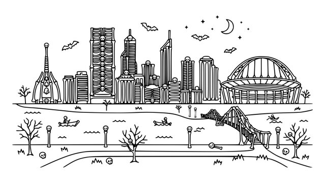 Skeleton Perth skyline