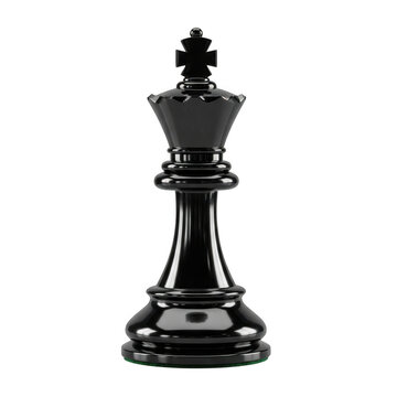 Shiny black chess king piece