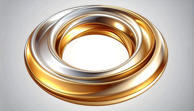 Golden copper wire coil on white background.