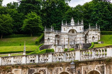 Obraz premium Fontaine del Mascherone and its upper belvedere in the gardens of the Villa della Regina in Turin