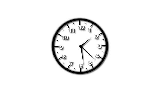 Analog clock spinning animation, alpha channel included.4k video.