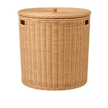 Woven laundry hamper with lid for stylish home storage