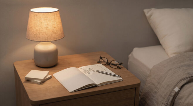 Minimal Bedside Planning Scene With Unfinished Notes