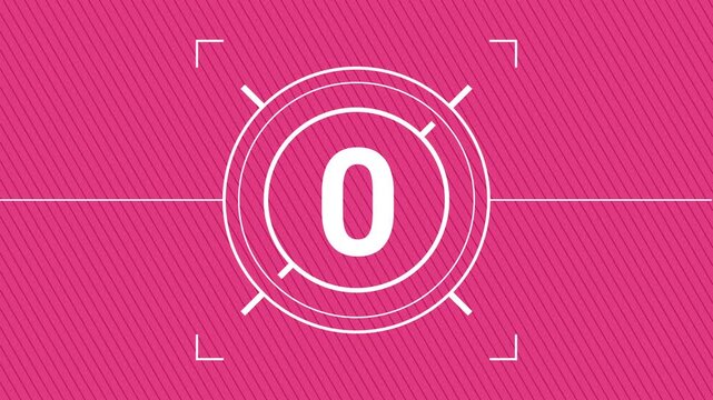 Colorful Minimalist Countdown Timer From 5 to 0 with Solid Background