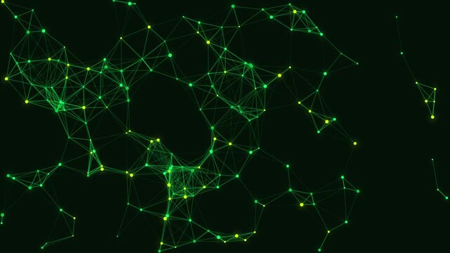 Green digital plexus network connection background motion graphic vector