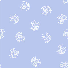 Fototapeta premium wing bird vector line seamless pattern wing bird sign illustration