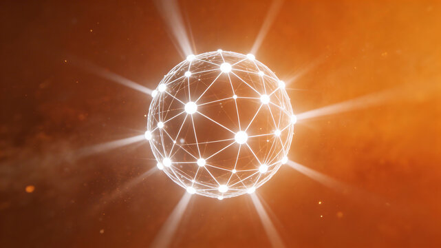 Abstract sphere with glowing connections