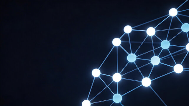 Abstract network of glowing nodes