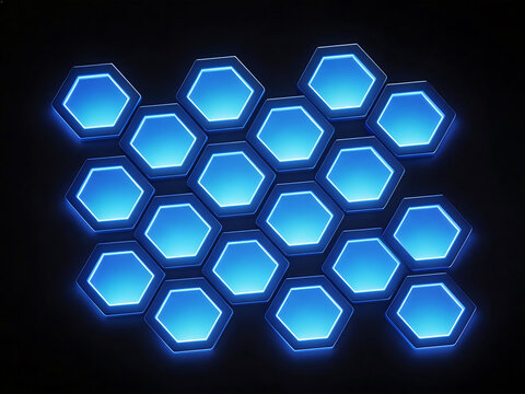 Blue glowing hexagon pattern