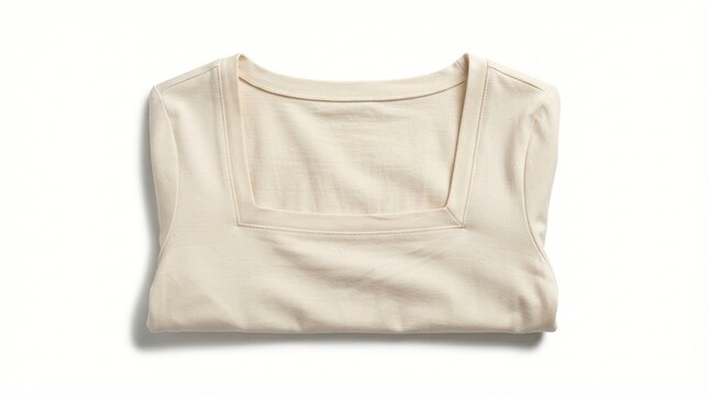 Square neckline on white background