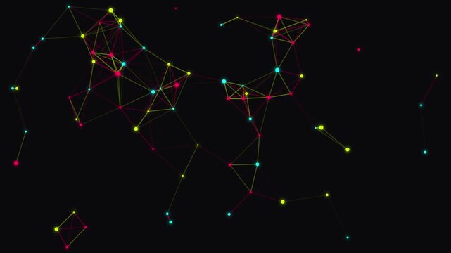 Abstract digital connection plexus network motion graphic vector
