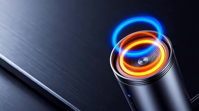 Cylindrical device with glowing rings