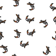 Fototapeta premium toucan bird in zoo vector seamless pattern toucan bird in zoo sign illustration