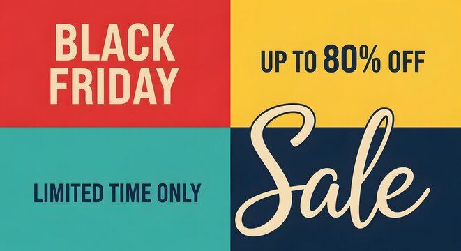 Black friday sale banner with 80 percent off