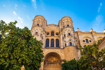 Naklejka premium Exterior of the Malaga Cathedral, Spain