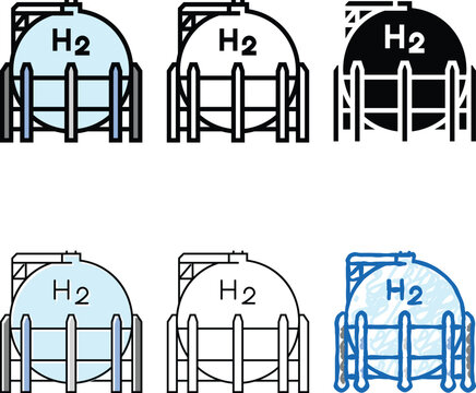 hydrogen tanks energy color minimal icon vector. hydrogen tanks energy sign. isolated symbol