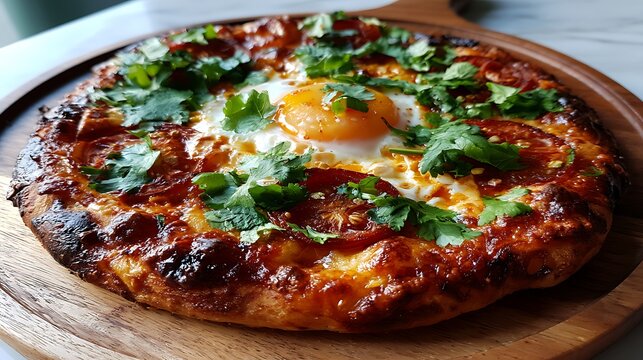Freshly baked pizza with basil and cheese on a white plate