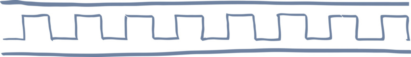 Classical Greek Dentil Frieze Line Drawing © Mary