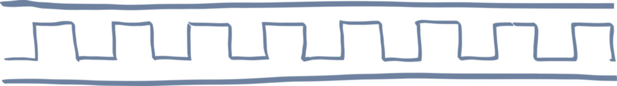 Classical Greek Dentil Frieze Line Drawing