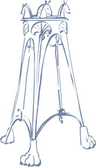 Obraz premium Ancient Greek Bronze Tripod Sketch Drawing
