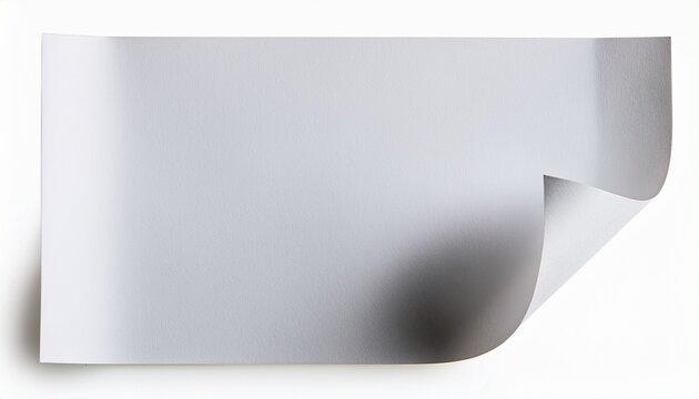 blank white paper sheet with curled corner isolated on a white background cutout background