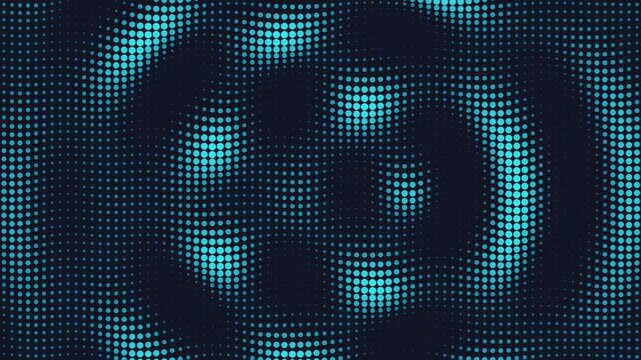Abstract Blue Halftone Dot Pattern Background with Digital Mosaic Texture and Modern Vector Technology Design Elements