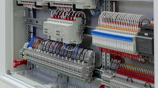 Electrical panel for organizing power supply according to the Smart Home system on KNX automation. 