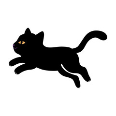 Black cat silhouette jumping leaping feline pet animal © BlackGroundMeYou 