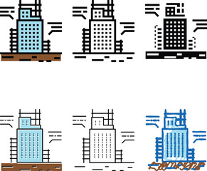 Fototapeta premium building engineering color looks icon vector. building engineering sign. isolated symbol
