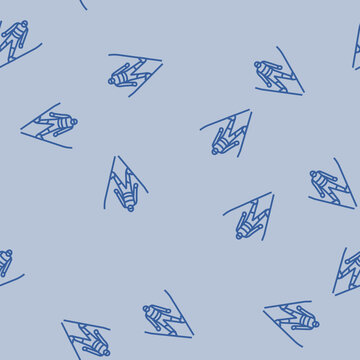 ski jumping winter sport vector line seamless pattern ski jumping winter sport sign illustration