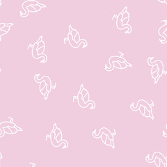 Naklejka premium swan wild bird vector line seamless pattern swan wild bird sign illustration