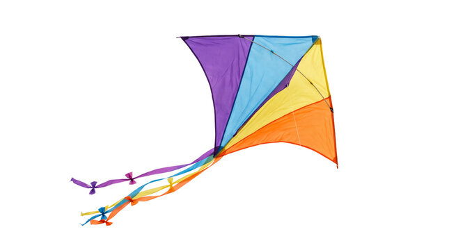 Vibrant Multi Colored Delta Kite with Long Streamers