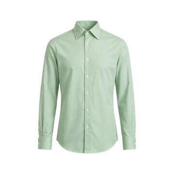 Classic long sleeve light green button down formal dress shirt as PNG asset