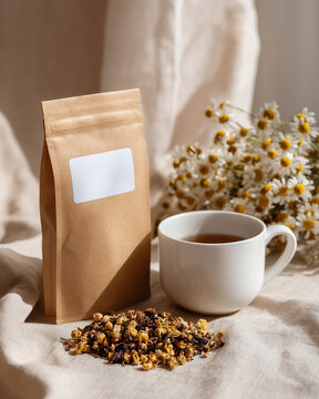 Organic Tea Packaging with Botanical Styling