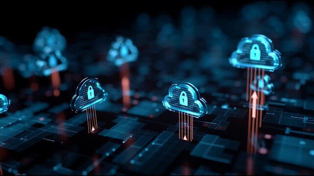 abstract innovative cyber security network, using interconnected nodes to represent business partnerships on the Smart digital Innovation city with connection network reciprocity over the smart city	