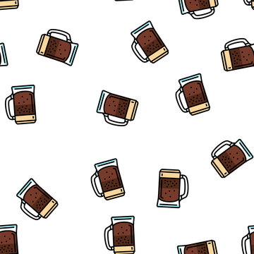 porter beer glass vector seamless pattern porter beer glass sign illustration