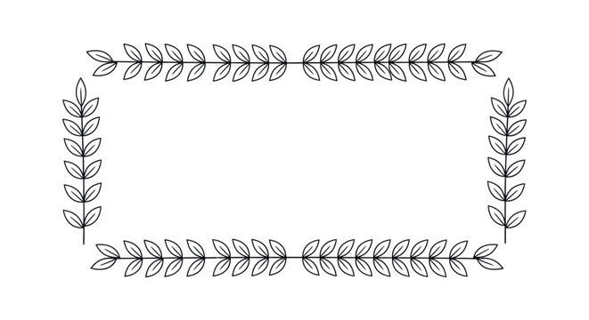 Minimal Outline Leaf Frame Vector