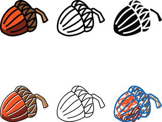 mix acorn autumn color icon vector. acorn autumn sign. isolated symbol © vectorwin
