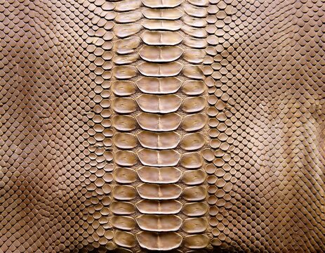 beige brown snakeskin pattern texture on a surface of genuine leather