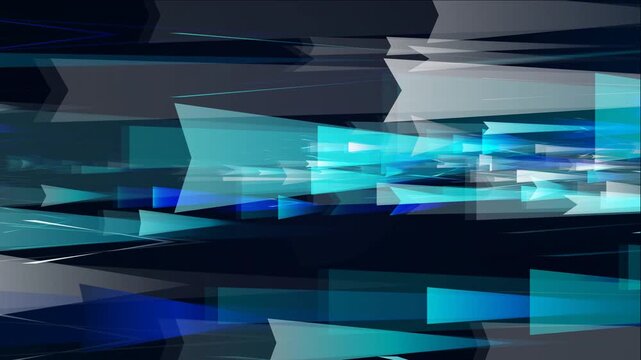 Futuristic blue chevron arrows flowing through a digital data network loop