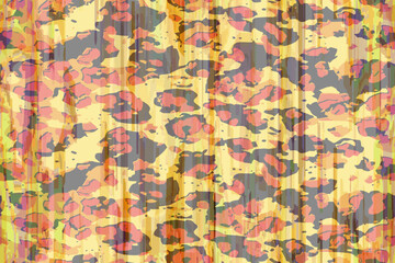 Fototapeta premium Full Seamless vivid yellow leopard watercolor background. Golden animal marks and painted streaks create a bright print for kids products and decor.